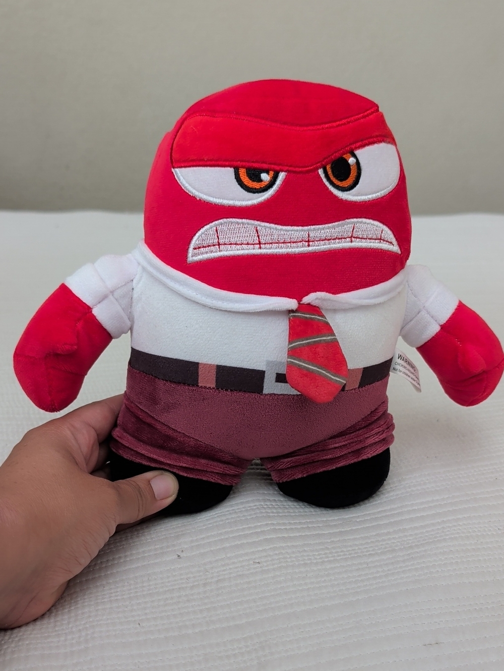 Inside Out 2 Anger Character Plush Toy with Tie - Kids Stuffed Figure 8"
